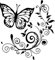 iSpchen Autoaufkleber 3D Blumen Schmetterling Abziehbilder Sticker Motorhaube Körper Kratzschutz Aufkleber Auto Heckscheibe Fenster Wände Laptop Styling Dekoration Aufkleber,Schwarz
