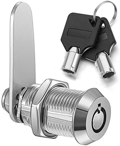 Litensh Cerradura tubular de leva de rosca de 25 mm, cerradura de buzón para puerta, cajón, armario, buzón con llaves iguales (1, 25 mm)