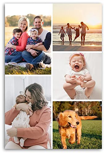 LZIMU Bild auf Leinwand Foto collage Multi Fotos Kunstdrucke Upload Ihr Bild Auf Leinwand Persönliches Kunstdruck Personalisierte Geschenk Wandbildere(6, Kein Rahmen)