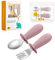 Qkie Couverts pour Enfants - Avec sac de Rangement - Fourchette et Cuillère pour Bébé en Acier Inoxydable - Poignées en Silicone pour Bébé Toutpetit Autoalimentation, Sans BPA, 8 Mois+ (Dusty Lilac)