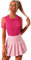 Allegra K Chemisier Vintage Femme À Manches Bouffantes Transparentes Et Col Claudine Haut en Maille À Pois T-Shirts D'Été Rose Vif S