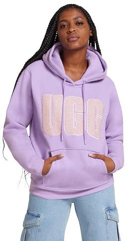 UGG Damen Rey Uggfluff Logo Hoodie, Jade/Violett, M