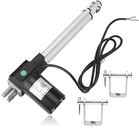 Vérin Électrique 12V 24V Max Pull 6000N Actionneur Linéaire Robuste de Moteur Électrique avec Fin de Course avec Support de Montage, Course 50mm- 600mm (5mm/s-6000N(600KG),12V-450mm