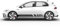 Auto-Dress Seitenstreifen Aufkleber Set/Dekor passend für VW Golf (210 Black Gloss)