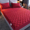 YUDEYU Gesteppte Spannbettlaken Weicher Kristall-Samtstoff Matratzenschoner Doppeltes Einzelbett bettspanntuch Topper-Overlays Spannbetttücher(Red,140x200cm/High 10-30cm)