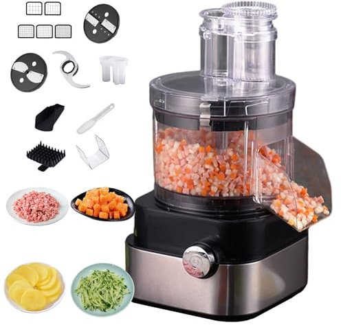 ZUMAHA Cubettatrice Elettrica per Frutta E Verdura, Tagliaverdure, Cubettatrice Elettrica 4 in 1, Robot da Cucina da 600 W, con Stampi per Cubetti da 6/8/10/13/15 Mm,220V