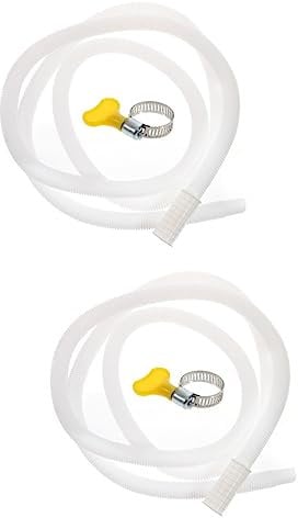 PRETYZOOM 2pcs Polyethylene Drain Hose for Unit 2m Washing Machine Drain Hose Easy Install Clamp