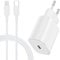 Caricatore veloce iPhone, caricabatteria USB C da 20W con cavo di ricarica iPhone 2M, adattatore di alimentazione con cavo Lightning da 2m per Apple iPhone 14 Pro Max/13 Pro/12/11/X/XR/XS/8/Mini/iPad