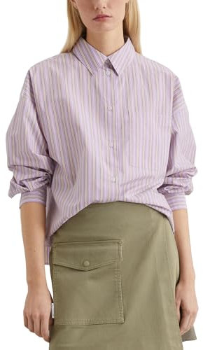 Marc OߴPolo Denim Donna Camicia con Colletto Kent a Righe, Multicolore (Medium Purple Multi 01), L