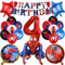 JunMallko 19 Stück Spider Geburtstagsdeko 4 Jahre, Spider Luftballons 4 Jahre, Riese 3D Spider Ballon, Spider Latexballons, Spider Kindergeburtstag Deko, Digitaler Ballon