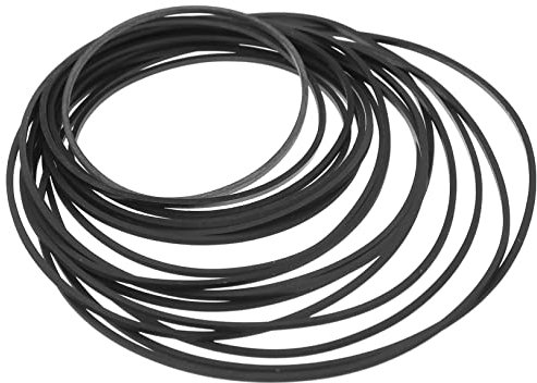WATIIFUFU 50 Pezzi Cintura Del Registratore Nastri Giradischi Cuffie Cinghie Per Macchine a Cassetta Cinture Per Lettori Di Cassette Cassetta Quadrata Record Radio Black Gomma Da Cancellare