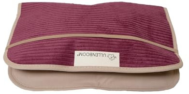 ULLENBOOM Windeltasche für unterwegs, Cord Berry, Made in EU - Wickeltasche für bis zu 3 Windeln, Feuchttücher & weiteres Zubehör, Ideal als Wickelorganiser für den Kinderwagen