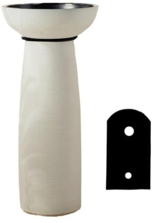 Lavabo sur pied, lavabo rond sur pied, lavabo de salle de bain sur pied, lavabo de salle de bain sur pied en céramique givrée, lavabo extérieur, lavabo autoportant facile à nettoyer (taille unique B)