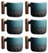 Lot de 6 tasses à expresso (6 x 70 ml) - En céramique - Avec anse - Mini tasses à thé - Pour expresso, thé - Bleu