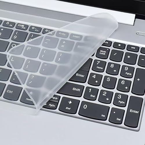 Ultra Thin Keyboard Cover Protector, Compatible with Laptop Notebook 13 14 15.6 16 17 inch Universal Silicone Keyboard Protector Skin Waterproof Dustproof (Clear, for 15-17.6 inch laptops)