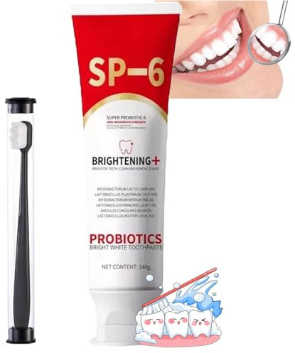 Probiotics Bright White Zahnpasta, SP-6/Sp-10 Ultra Whitening Zahnpasta, Frischer Atem, Tiefenreinigungspflege, Probiotika Hellweiße Zahnpasta für alle Zahntypen (1)