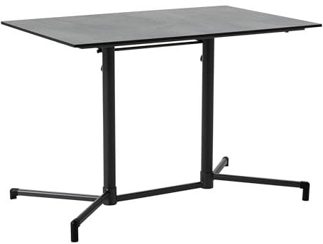 Dehner Gartentisch Capri, Balkontisch klappbar, bis zu 6 Sitzplätze, 70 x 74 x 70 cm, Metall pulverbeschichtet, grau