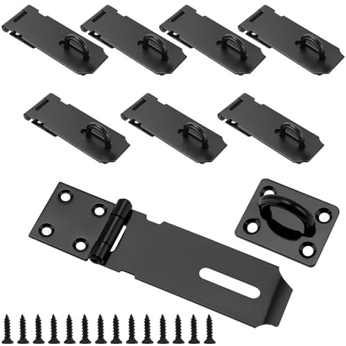 JIAYUET 8 lucchetti neri da 10,2 cm, 100 mm, per capannoni e armadietti