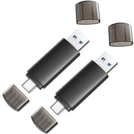 Memoria USB 64 GB 3.0 JOIOT 2 Unidades USB 64 GB 3.0 OTG 2 en 1 Pendrive USBC Stick 3.0 Memory Stick 64 G Tipo C para PC Laptop Notebook Android Window Negro