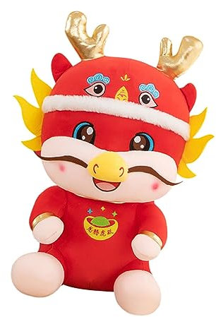 Cabilock Poupée Mascotte de l'année du Dragon poupée Dragon en Peluche Dragon Chinois Peluche Dragon Chinois Dragon du Nouvel an Chinois Coton PP
