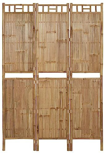 Qnhdfrt Paravent à 3 panneaux en bambou - Brise-vue pliable - 120 x 180 cm - Pour jardin, balcon, terrasse, douche, extérieur