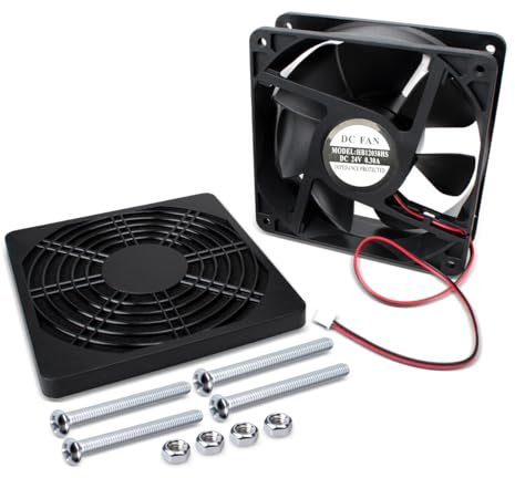 Innfeeltech 1 unidad Ventilador eléctrico de refrigeración, DC24V 120 * 120 * 38 mm Mini ventilador silencioso para máquina de hielo, refrigerador y PC