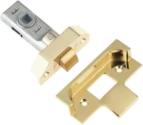 Ironmongery Solutions® Rebated Tubular Mortice Latch 74mm – Standard Size, Polish Brass Finish, Suitable for Double Rebate Doors