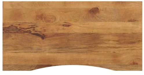 HETFTJN Schreibtischplatte Mangoholz 110x60x2,5 cm raues Massivholz mit natürlichem Finish für Home Office, Küche und Outdoor Bistro Sitzecke