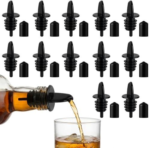 12Pcs Precise Control Liquor Pour Spout, Multi-Purpose Bottle Pourers For Alcohol, Wine, Olive Oil, Syrup - Wine Aerator Pourer Dispenser For Bar & Kitchen (12PCS)