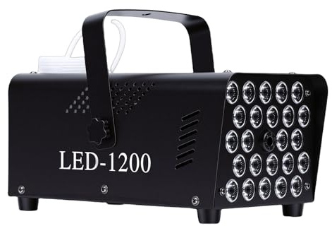 FTVOGUE Nebelmaschine, 500 W Nebelmaschine mit 24 RGB-LED-Lichtern und 4 Stroboskop-Effekten, Kabellose Fernbedienung für Halloween, Weihnachten, Hochzeit, Party, Bühnenauftritt (EU-Stecker 220 V)