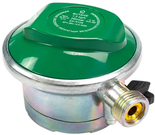 Générique Détendeur Clip-on Butane 29mbar pour Bouteille à Valve Automatique Ø20, Compatible Twiny Elfi Malice Calypso, Non Compatible Cube Viséo et Bouteilles à Visser, Sortie M20x1,5, 1,3kg/h 18kW