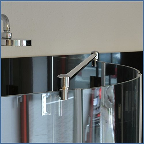 Stabilisationsstange für Eck-Duschen, Haltestange Glas-Glas, Stabilisator Runddusche (150cm, Chrom)