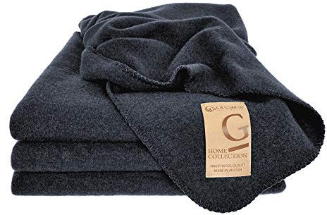 GIESSWEIN Wolldecke Marie - Wohndecken Kuscheldecken warm [190 x 145 cm] - Lammfelldecke - Dicke Wolldecke Schurwolle - Sofadecke XXL Couchdecke Überwurf - Tagesdecke - Blanket - Kuscheldecke Outdoor