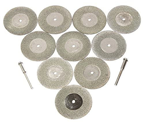 EsportsMJJ Disco del Corte del Diamante De La Muela 10Pcs 40M M con 2 Vástagos para La Herramienta Rotatoria Dremel