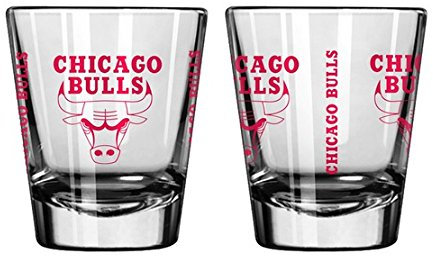 Offizieller Fanshop authentisches NBA Logo 2 Unzen Shotgläser 2er Pack Show your Basketball Team Pride at Home Bar or an der Heckklappe (Chicago Bulls)