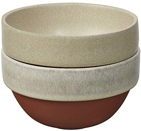 Jamie Oliver Rustic Italian Antipasti-Schälchen-Set, 2-TLG, Antipasti-Schälchen, Schälchen für Antipasti, Snackschälchen, Steingut, Milchweiß/Pistaziengrün, Ø 11 cm x 6.5 cm, Ø 11 cm x 4 cm, 556935