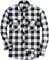siliteelon Karohemd Herren Langarm Flanellhemd Regular Fit Checked Freizeit Arbeiterhemd für Winter Familientreffen Barbecue Weiß und Schwarz XL
