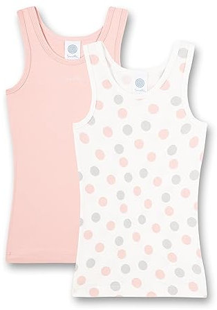 Sanetta Mädchen Onderhemd in dubbelpak beige Unterhemd im Doppelpack, White Pebble, 92 EU