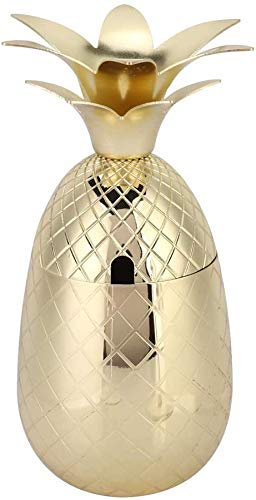 SLWXZXD Stainless Steel Pineapple Cocktail Mixer Drinking Shaker Bar Accessories Pineapple Shape Cocktail Cup Cocktail Shakers(500ml)