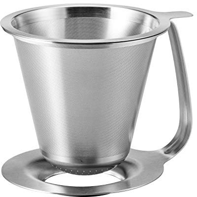 HARIO KDD-02-HSV Goutteur double en acier inoxydable, modèle Kasuya, pour 1 à 4 tasses, ligne de cheveux argentée