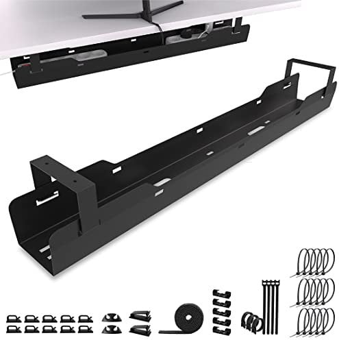 Recoge Cables Mesa Escritorio - Bandeja Cables Escritorio - Organizador Cables Escritorio - Ordenar Cables - Cable Management Desk Negro Ultimate Setup®