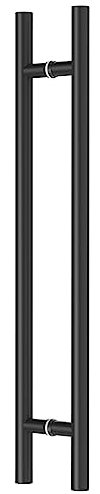 Ranbo 900mm Length Double Sided Long Door Pull Handle 304 Stainless Steel H Shaped Large Barn Pull Bar, Fits Commercial Interior and Exterior Wooden and Glass Doors, Matte Black
