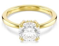 Swarovski Stilla Attract Cocktailring, Rundschliff, Weiß, Goldlegierungsschicht