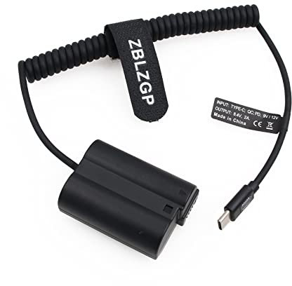 ZBLZGP EN-EL15/EP-5B Dummy-Akku mit USB Typ-C Anschluss für Nikon D7000 D7100 D7200 D7500 D500 D610 D750 D800 D810 D850 Kamera