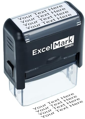 ExcelMark Custom Rubber Stamp – Clean & Easy Stamping – Personalized Self-Inking Stamp (Medium)