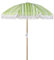 Beliani Parasol de Jardin Rétro ⌀ 150 cm Mât en Bois et Tissu Vert et Blanc Mondello