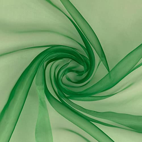 Organza-KEN-, Festlicher Dekorativer Stoff, Soft Mesh, Schimmernd glänzend & leicht fallend-21 g/QM-144 cm breit-100 cm Schritte-Meterware (Grasgrün)