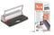 Genie CB 800 Spiralbindegerät (bis 145 Blatt; DIN A4; Inkl. Plastikbinderücken-Set) silber/schwarz & Peach PB100-14 Plastikbindeset für 12 Dokumente, DIN A4, 36-teilig
