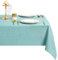 DWCN Blau Tischdecke Leinenoptik Abwaschbar Tischwäsche Wasserabweisend Tischtuch für Esszimmer, Garten, Party, Hochzeiten oder Haushalt,135x240cm