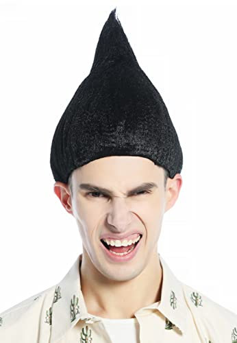 WIG ME UP - CW-057-P103 Perücke Damen Herren Karneval Halloween schwarz toupiert Troll Puck